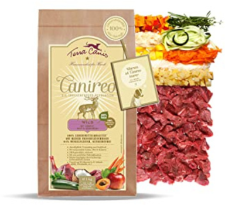 Terra Canis Selvaggina, verdure, frutta e farina di cocco - Canireo cibo secco, 1kg I Alimento premium per cani con ingredienti di autentica qualità human-grade al 100% I 64% di carne fresca