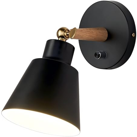 ClanKin Wall Sconces Lighting for Bedroom, White Wood Style Wall Sconce Reading Lamp, Adjustable Wall Light for Bedroom Hallway Living Room (1, White Hard-Wired)