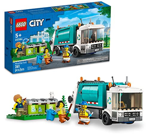 LEGO City Recycling Truck, Toy Vehicle Set with 3 Sorting Bins, Gift Idea for Kids 5 Plus Years Old, Educational Sustainable Living Series, 60386