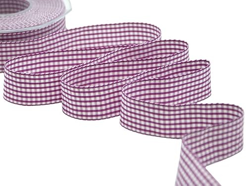 Furlanis - Quadretti-Band, Dekoratives Band für Verpackungen, Hochzeitsbevorzugungen, Italienische Gewebe - Dunkel Alpenveilchen, 25 mm x 25 m