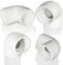 4 Stück 3,8 cm PVC 90 Grad Winkelstück, 2-Wege-rechtwinklige Adapterbeschläge, Eckverbinder für Sch40 PVC-Rohr, DIY-Rahmen