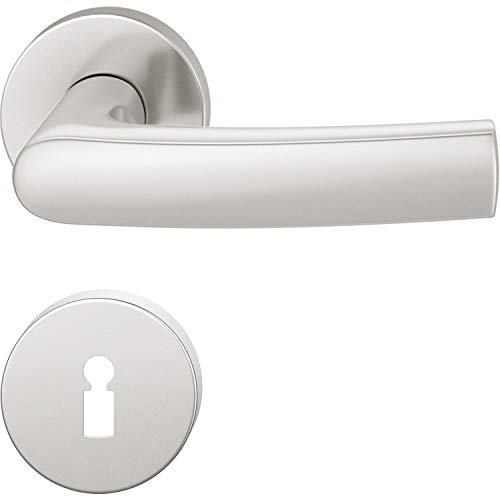 FSB Drückergarnitur 12 1015 ASL auf Rosette BB, silber eloxiert