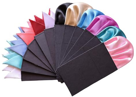 Gvalant Anzug Einstecktuch-Set vorgefaltet für Herren, 12 Stück Prefolded Pocket Square, Aus Polyester Taschentuch, für Hochzeit, Business für Ehemann