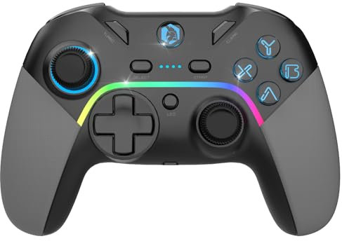 EMPIRE GAMING – Controller da gioco ricaricabile con gamepad wireless WiFi da 2,4 GHz - PC/PS3/Switch - Modalità Macro/Tubo - Doppia vibrazione - Porta audio da 3,5 mm - Ergonomico - Cavo USB-C