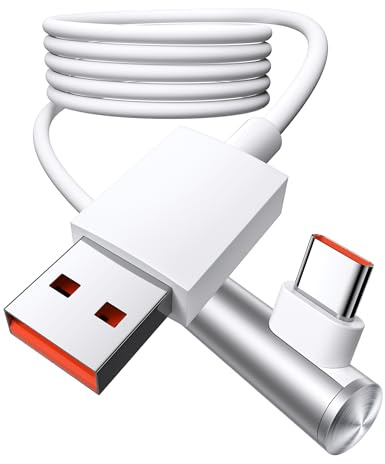 USB C-snabbladdningskabel 120 W 6A för Redmi Note 13 Pro 13 12 Pro 11 11s 13C, USB C-kabel vinklad 90 grader 1,8 m USB typ C laddningskabel Turbo för Xiaomi 14 13T 13 Pro 12T 11T POCO X6 Pro M6 Pro F5
