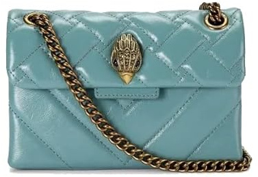 Kurt Geiger London Mini Kensington - Bolso cruzado de piel acolchada, color azul medio, Azul medio