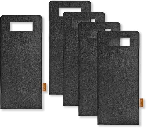 Miqio® Design Filz Flaschentüte I 5er-Set I 40cm x 17 cm I Geschenkverpackung für Weinflaschen oder Sektflaschen I nachhaltige Filz-Flaschentasche I Oekotex I dunkelgrau