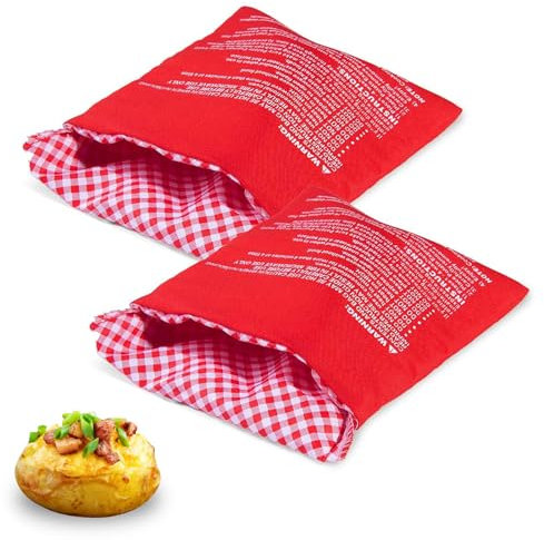 Funngy Sac Pomme de Terre,2 PCS Sac de Cuisson de Pommes de Terre au Micro-Ondes Lavable et Réutilisable Sac de Cuisson Micro Pomme de Terre Express Sachet pour Pommes de Terre Maïs Patates Douces
