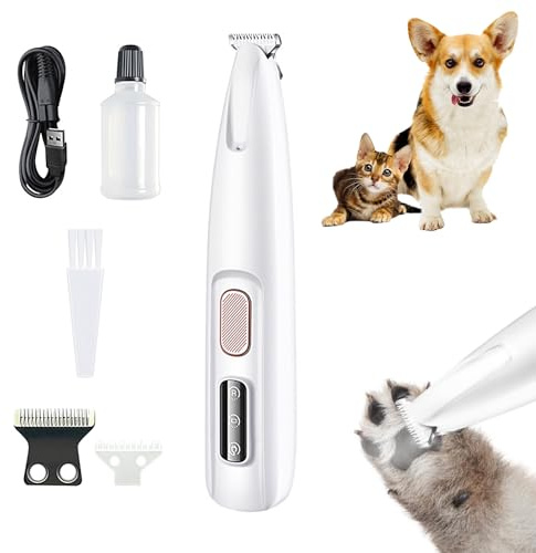 JIMACRO Tondeuse Chat Chien, Imperméable Tondeuse Chat Silencieuse TondeuseChien Professionnelle Avec LED Lampe