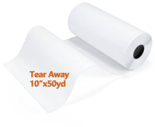 Siumir Stickvlies Rolle 10 x 50 yd (Abreißen), 50gm Stickpapier Papierträger, Drucken oder Zeichnen Zeichenstabilisator für Hand- und Maschinenstickereien - Kein Kleber