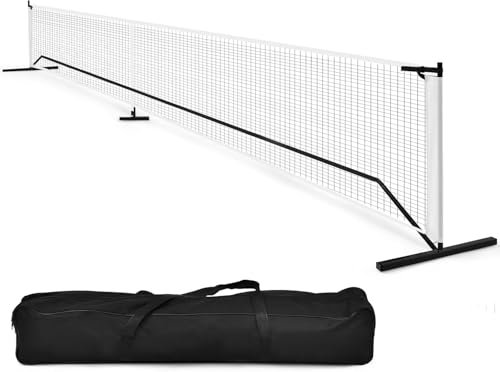 FANTASK 670 x 92cm tragbares Tennisnetz, Pickleball-Netz in offizieller Größe mit Metallrahmen & Tragetasche, Schwarz