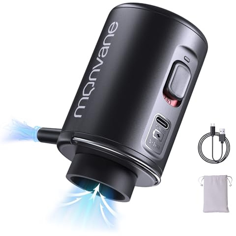 MONVANE Bomba de Aire Eléctrica para Bolsas Vacío Ropa, Bomba Eléctrica Inalámbrica para Bolsas Ropa, Recargable por USB tipo C, Ideal para Viajar