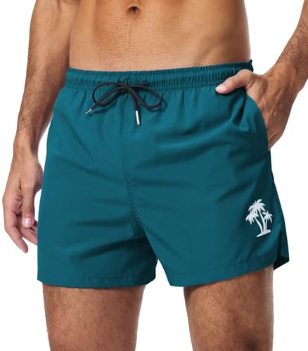 Danfiki Badbyxor för män, korta badshorts, badbyxor, shorts, simshorts med dragsko, nätfoder