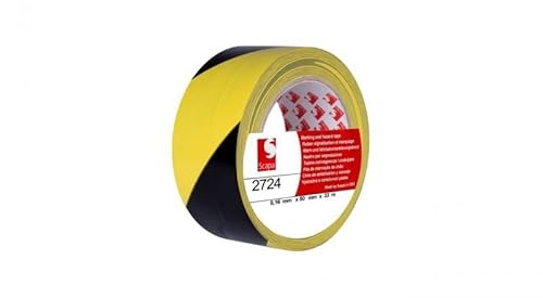 NASTRO SEGNALETICA ADESIVO GIALLO/NERO mm.50 m.33 [SCAPA ]