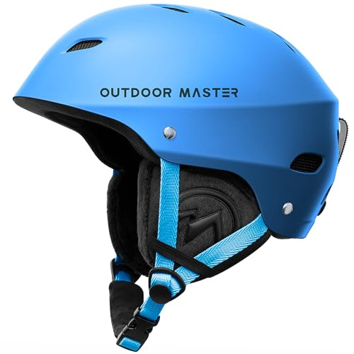 OutdoorMaster Kelvin - Casco de esquí - Casco de snowboard para hombres, mujeres y jóvenes (azul, S)