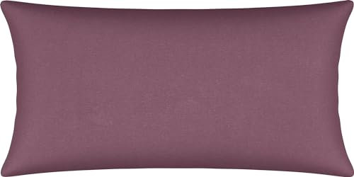 Erwin Müller Kissenbezug, Kissenhülle Single-Jersey Murnau - aubergine Größe 40x80 cm - bügelfrei, strapazierstark, elastisch, mit Reißverschluss