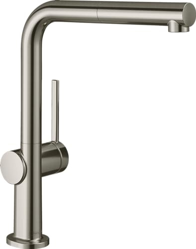 hansgrohe Talis M54 - Küchenarmatur mit Brause ausziehbar, 1 Stahlart, Wasserhahn Küche mit Auslaufhöhe 270 mm, Mischbatterie Küche 360° schwenkbar, Edelstahl Finish, 72808800