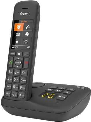 Gigaset C575A - Schnurloses DECT-Telefon mit Anrufbeantworter - großes Farbdisplay mit moderner Benutzeroberfläche - Adressbuch - Schutz vor unerwünschen Anrufen, schwarz [Deutsche Version]