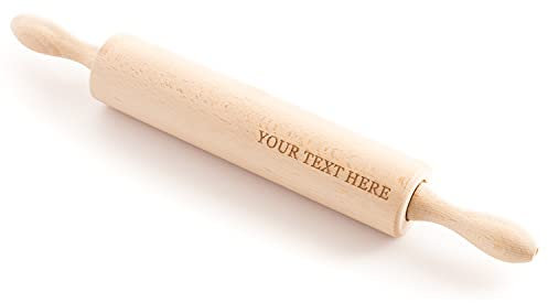 tuuli Kitchen Mattarello professionale in legno di faggio con incisione personalizzata 44 x 5,5 cm
