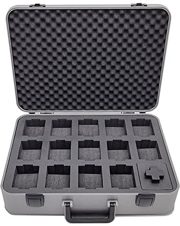 MC-CASES ® Valigetta per orologi fino a 14 orologi, custodia da viaggio, impermeabile, richiudibile, perfetta per i viaggi, estremamente protetta, made in Germany, alluminio, Maße: 502 x 415 x H 141