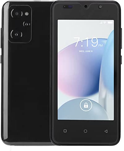 Smartphone de 4,66 Pulgadas, Pantalla Completa HD 2GB RAM 32GB ROM 2MP Frontal 5MP Reconocimiento Facial Trasero Smartphone, 3 Ranuras para Tarjetas 2800mAh(Negro)