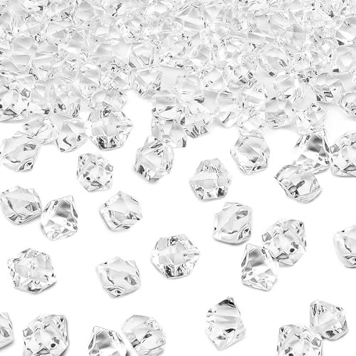 VIEVRE Confezione da 100 cubetti di ghiaccio in plastica, cubetti di ghiaccio riutilizzabili, cubetti di ghiaccio riutilizzabili, diamanti decorativi, cubetti di ghiaccio in plastica, cubetti di ghia