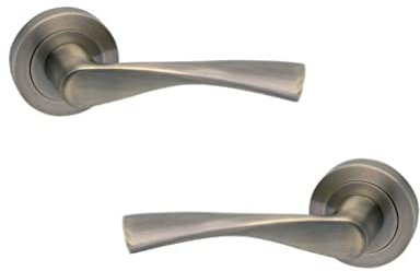 AZERODESIGN - Juego de Manilla con Placa Larga MAR - 4,5x24,5 cm - Largo Manija de 12 cm - Acabado Resistente al Desgaste y la Oxidación - Color Bronce Rústico - Material de Aluminio