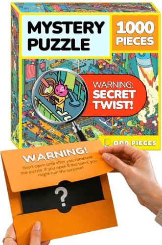 Odd Pieces Puzzle de 1 000 pièces avec bandes dessinées contes pour femmes, éléphant blanc, puzzle mystérieux pour adultes et enfants – Puzzle magique à encadrer de 50 x 70 cm (AstroGastro)