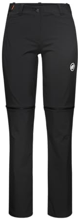 Mammut Womens Outdoor Hiking Zip-Off Pants, Lightweight and Quick-Dry Recycled Stretch Fabric for Mountaineering and Everyday Terrain, Black, US 10