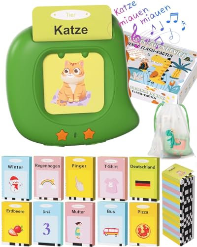 Winnrok 388 Wörter Sprechende Lernkarten Deutsch 20 Thema, Sprachförderung Vokabelfreund Lernen Flash Karten für Kinder, Montessori Spielzeug ab 2 3 Jahre, Kinderspielzeug Geschenke