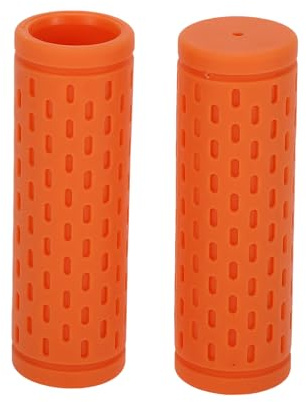 TUCKBOLD Bike Handlebar Grips Covers 90mm Long Lightweight | Bicycle End Grips Protector Orange 1 Pair