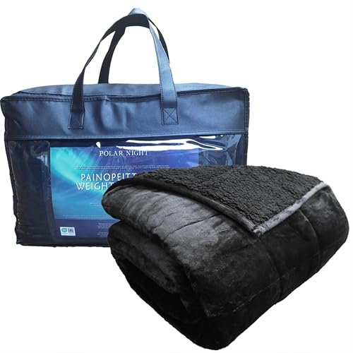 Polar Night Coperta Ponderata 135 x 200 cm 13 kg pile Sherpa – Weighted Blanket Oeko-Tex® 100 Standard - Coperta Pesante per Adulti con Perline di Vetro - Coperta pesata Traspirante, Per l'antistress