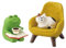 JLEivvi Miniature Frog Figurines Funny Frog Desk Decor Small Frog Statue Frog Sculpture Cat Figurines for Cute Desk Accessories