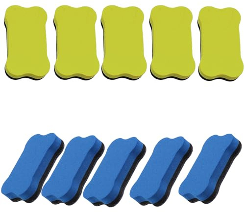 Whiteboard Schwamm 10 Stück 2 Farben, Whiteboard Schwamm Magnetisch, Whiteboard Radiergummi für Trockenreinigung auf vielen Oberflächen, Whiteboard Radierer für Whiteboards, Tafeln und Glas