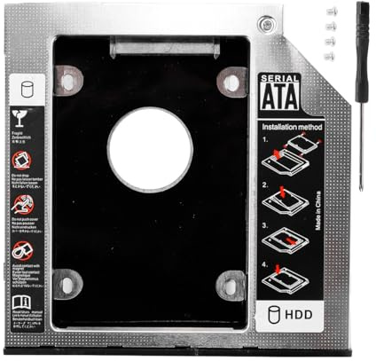 Hoite Marco para disco duro HDD/SSD, SATA de 9,5 mm, adaptador de SuperDrive óptico de CD/DVD-ROM a 2,5 pulgadas de 9,5 mm