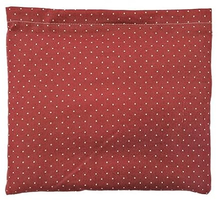 NATURMOOR Körsbärskärnekudde 25x23 cm – CE-märkt Medicinteknisk Produkt Klass I – Värmekudde för Värme och Kyla – Tvättbart Bomullsöverdrag – Mikrovågsugn & Frys, Röd med vita prickar