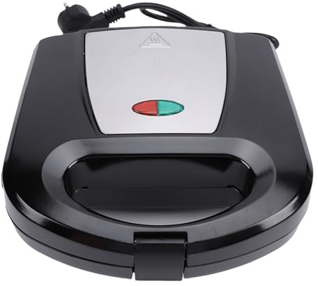 Acouto Piastre per Waffle Doppie in Acciaio Inossidabile Portatili, Design Compatto per Snack Familiari, Nera, Salvaspazio