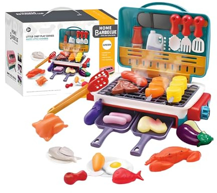 Juego de Parrilla para Barbacoa para niños - Kit de de tamaño estándar | Kit de Barbacoa Juguetes de Cocina sensoriales paraa niños | Juego de Cocina Interactivo paraa niñoss, Actividades DIV