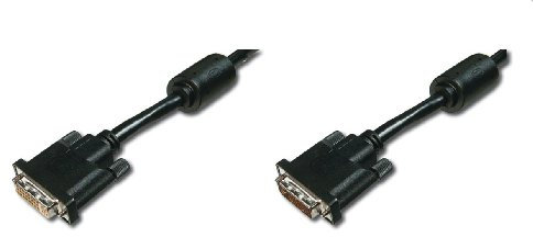 DIGITUS DVI extension cable, DVI(24+1), 2x ferrit M/F, 5.0m, DVI-D Dual Link, noir