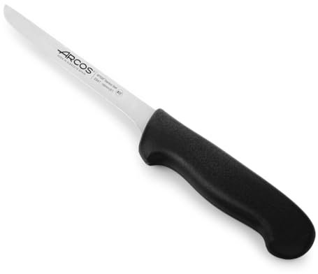 Arcos Coltello Disossatore con Lama in Acciaio Inossidabile Nitrum 160 mm – Coltello da Macellaio Professionale per Tagliare Ossa e Carne – Manico Ergonomico in Polipropilene, Nero, Serie 2900