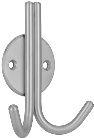 SIRO Garderobenhaken Kleiderhaken Doppelhaken 2259 Echt Edelstahl massiv LA 32 mm 1 Stück