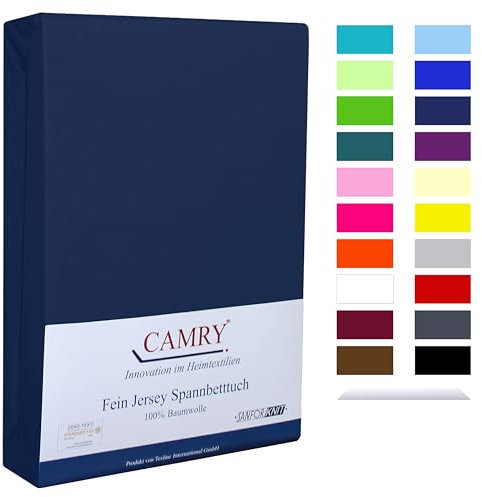 Camry Spannbettlaken 140x200cm - 160x200cm Navy Baumwolle Bettlaken Jersey Spannbetttuch Oeko-Tex 100
