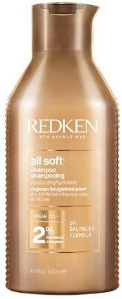 Redken | Haarshampoo für trockenes und brüchiges Haar, Belebt und hydratisiert, Mit Omega-6 und Argan-Öl, All Soft Shampoo, 1 x 500 ml