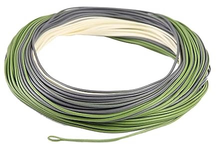 MAXIMUMCATCH TroutLite DT Fliegenschnur 3/4/5/6F 90FT Double Taper Fliegenfischen Schnur mit 2 Schlaufen, Beige/Grau/Salbei (DT4F)