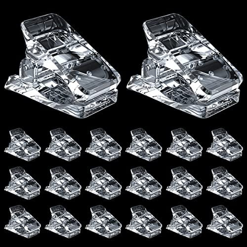 WEIYI 20 Stück Polygel Nagel Klammer Nagelspitzen-Clips für den schnellen Aufbau Polygel-Nagelformen Nagelspitzen-Clip-Werkzeug Kunststoff-Nagelkunst-Spitzen-Verlängerungsset