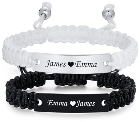Partnerarmbänder Personalisiert Paar Armband Magnetische - Partner Armband mit Gravur Magnet Couple Armband Familie Armbänder Liebesgeschenke Pärchen Armband Herren Damen (Personalisiert)