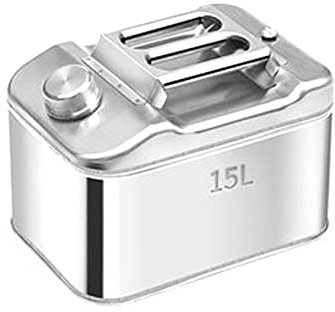 ZQKJLH Benzinkanister Edelstahl Kanister 10L-40L Edelstahl Benzin Kraftstoffe Dieselkraftstoff Diesel Wasserkanister reservekanister mit Ausgießer & 3 Griffe for Traktor Auto Boot Drohne (Size : 15l)