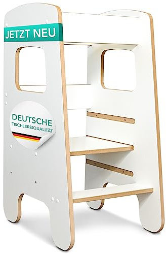 MilaCasa Lernturm für Kinder & Kleinkinder - Tritthocker für Kleinkinder - Küchenhelfer Kinder - Kinderlernturm aus deutscher Tischlerei - Lernprodukt Kinder Lernturm ab 1 Jahr