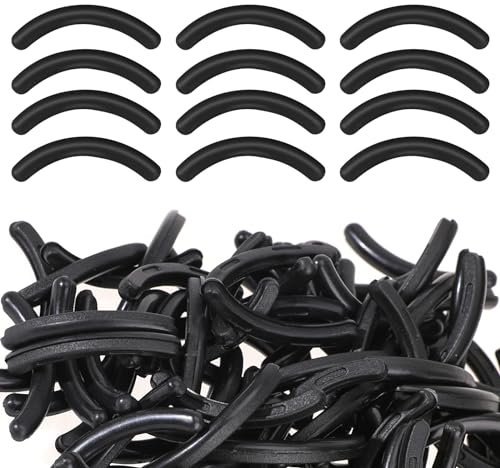 100 Stück Wimpernzange-Nachfüllpads, Wimpernzange-Nachfüllpads, weiche Gummi-Lockenwickler-Ersatz-Nachfüllpads für Universal-Wimpernzange mit transparenter Aufbewahrungsbox (schwarz)