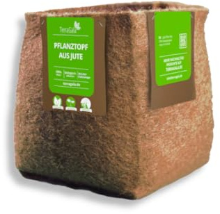 TerraGala Lot de 2 pots de fleurs en toile de jute 20 litres - Sac de plantation en toile de jute - Pot de fleurs compostable - Cache-pot en 100 % fibres naturelles